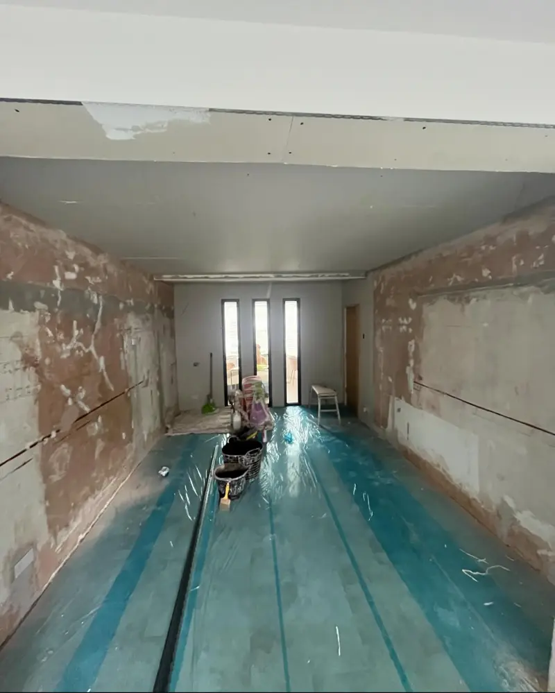 Through room stripped back and fully replastered
